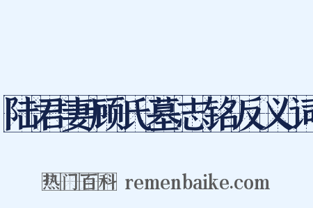 陆君妻顾氏墓志铭反义词是什么意思的图片